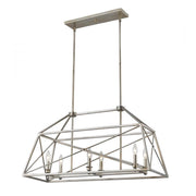 6 Light Linear Chandelier-Antique Silver