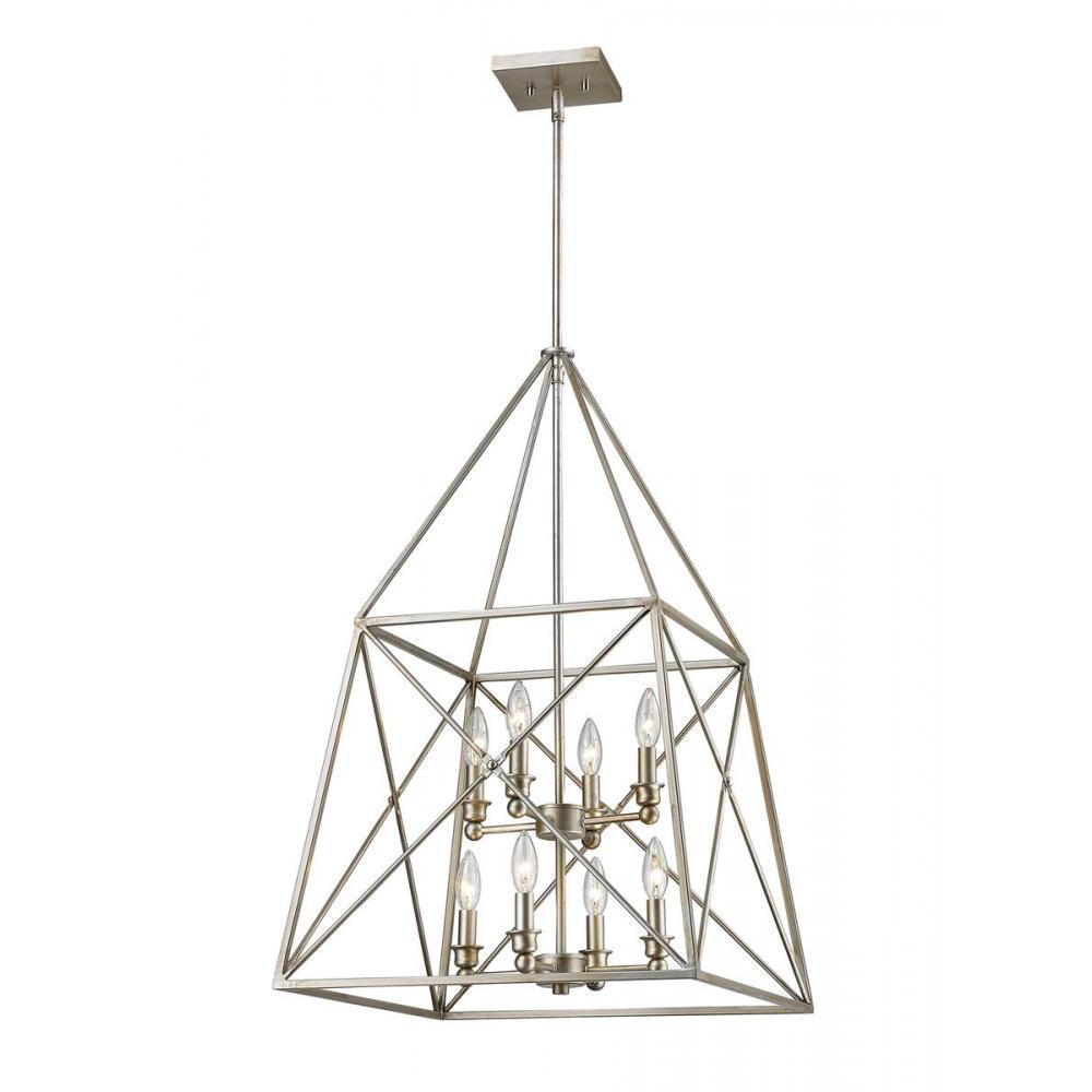 8 Light Chandelier-Antique Silver