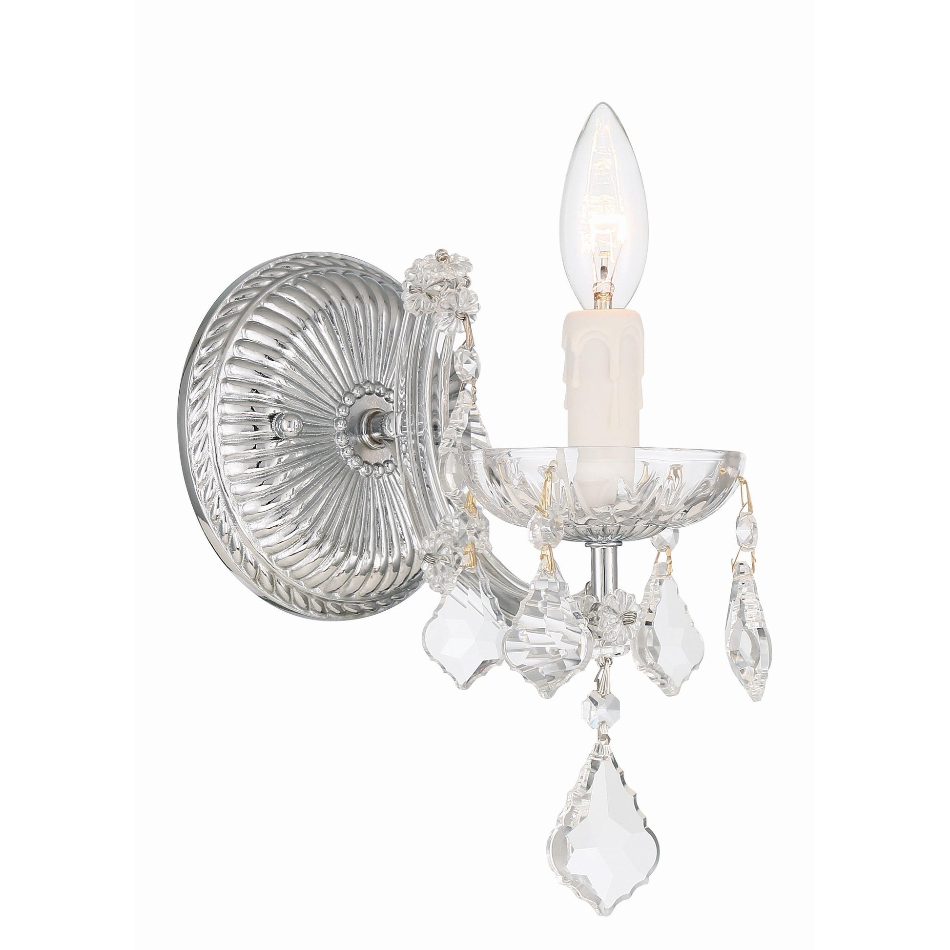 Crystorama Maria Theresa 4471-CH-CL-MWP – 6 Inch – 1 Light – Sconce – Clear Crystal – Polished Chrome – Dry Rated