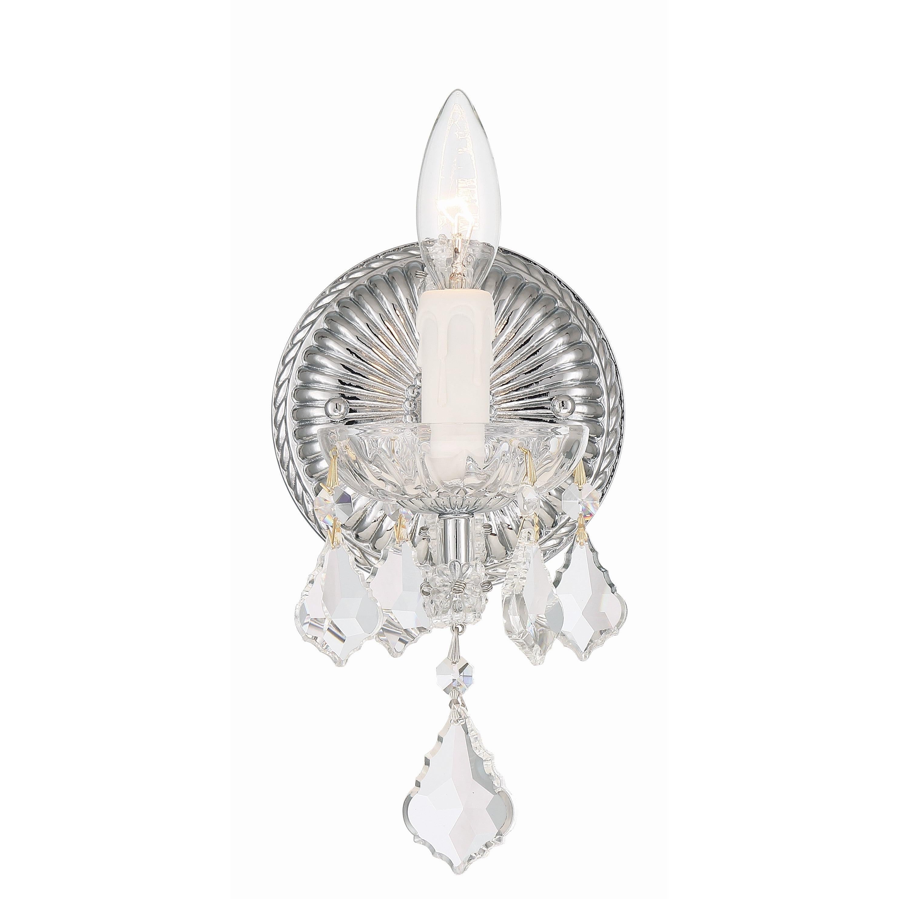 Crystorama Maria Theresa 4471-CH-CL-MWP – 6 Inch – 1 Light – Sconce – Clear Crystal – Polished Chrome – Dry Rated