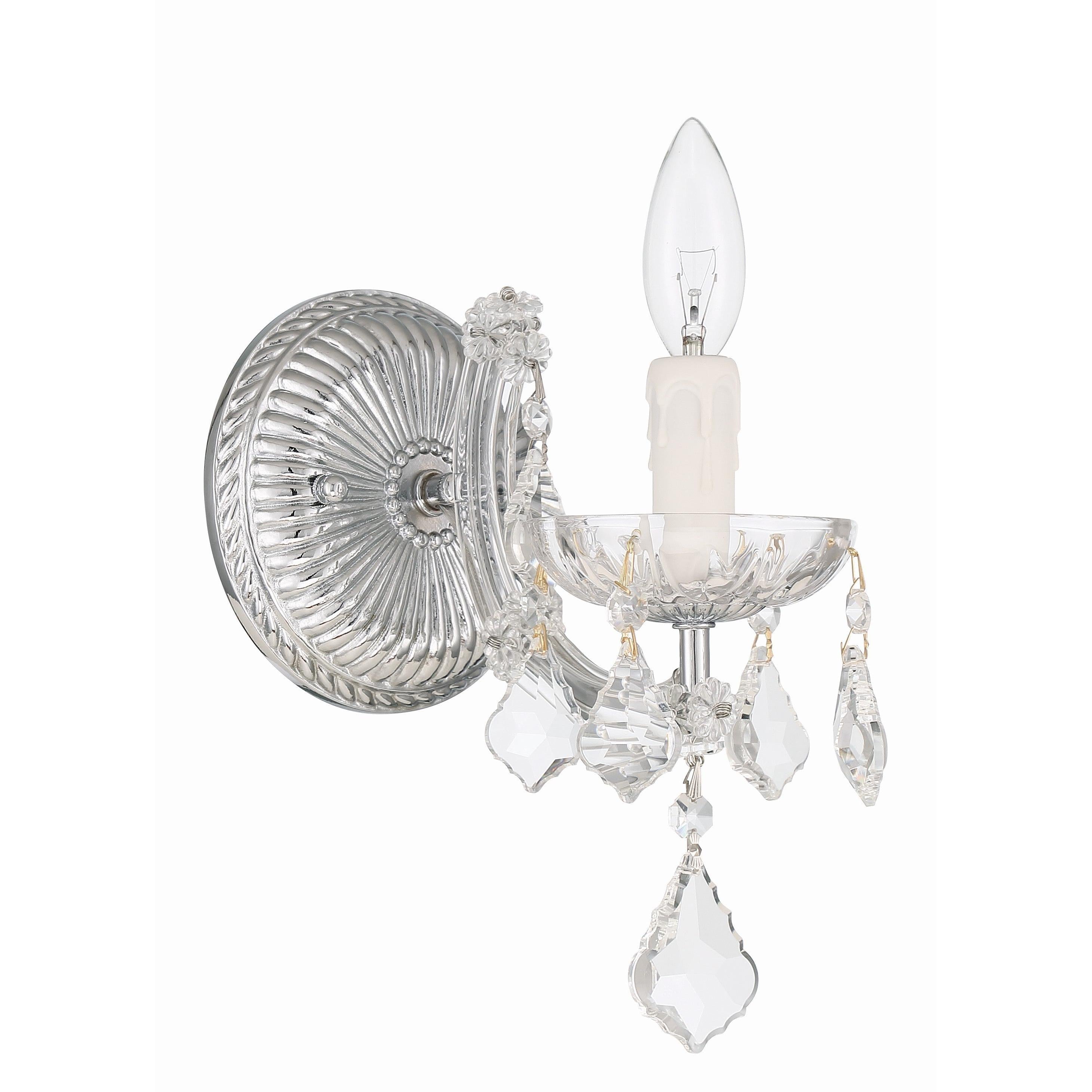 Crystorama Maria Theresa 4471-CH-CL-MWP – 6 Inch – 1 Light – Sconce – Clear Crystal – Polished Chrome – Dry Rated