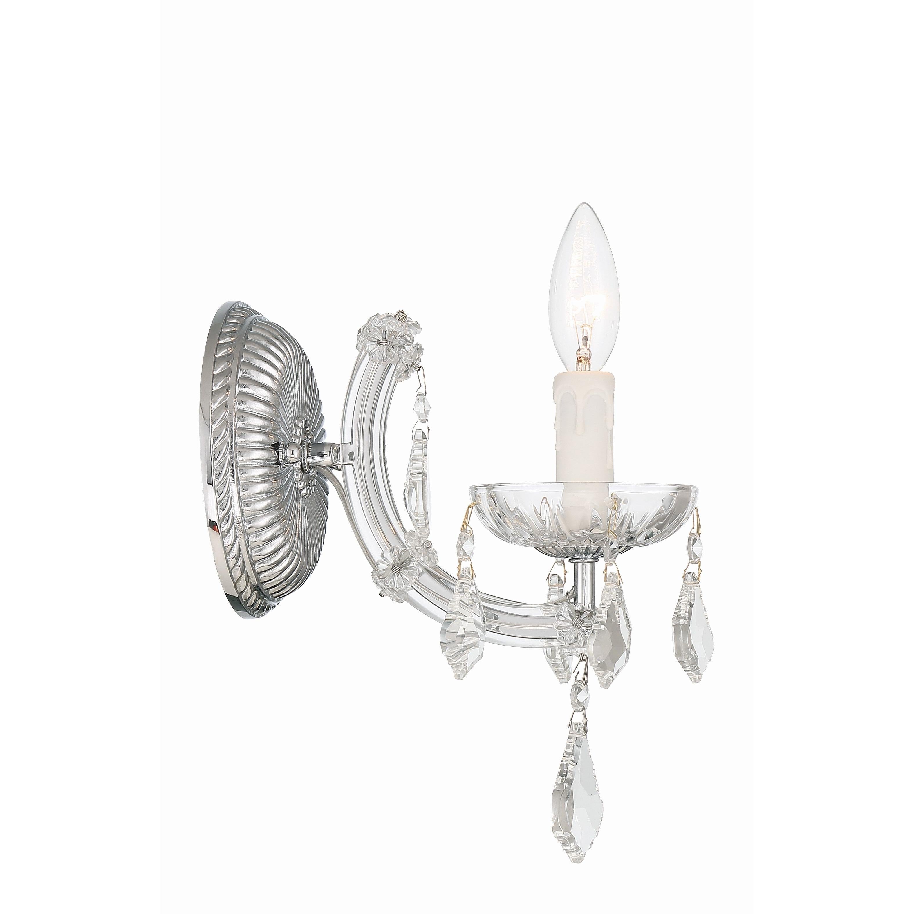 Crystorama Maria Theresa 4471-CH-CL-MWP – 6 Inch – 1 Light – Sconce – Clear Crystal – Polished Chrome – Dry Rated