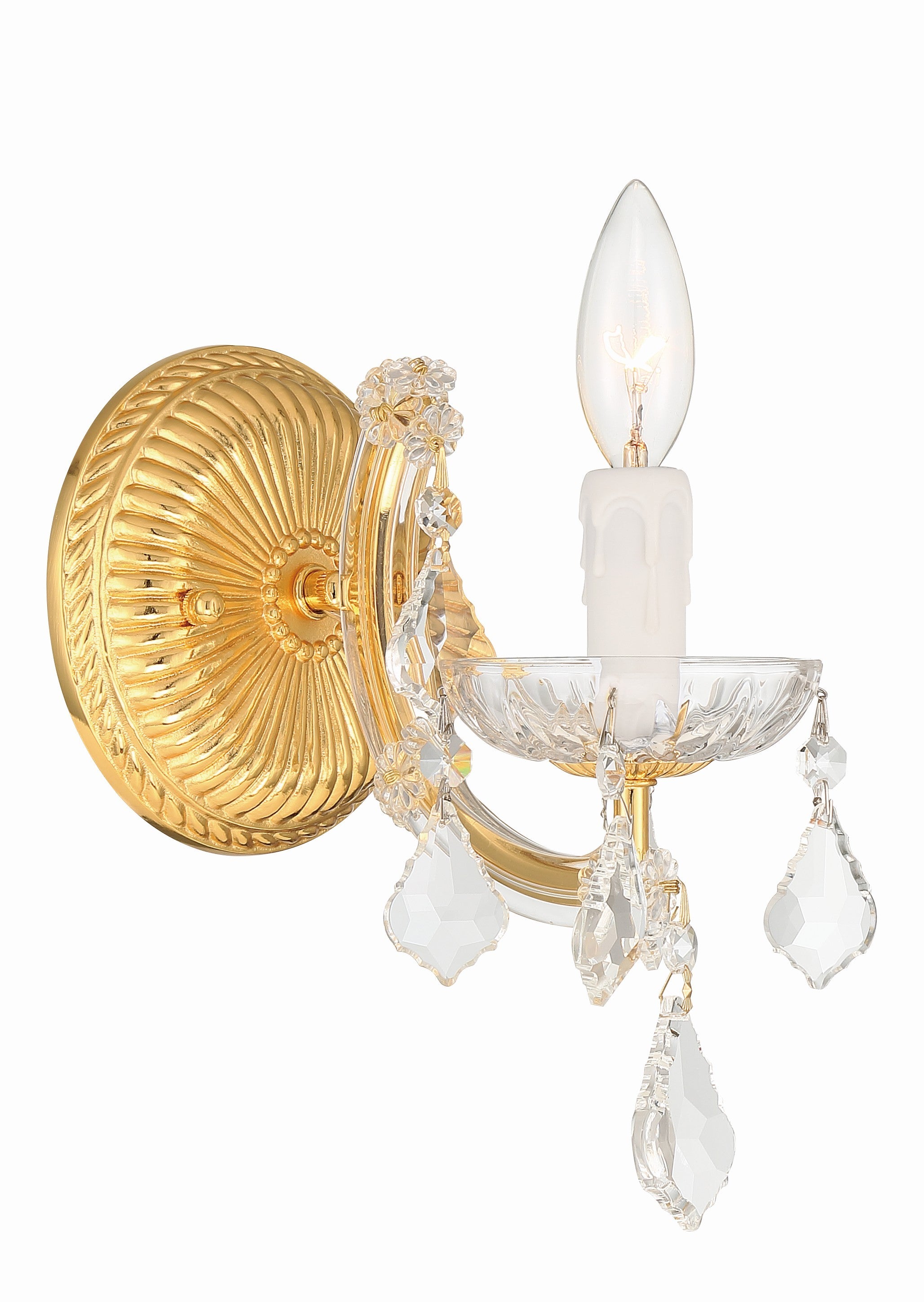 Crystorama Maria Theresa 4471-GD-CL-MWP – 6 Inch – 1 Light – Sconce – Clear Crystal – Gold – Dry Rated