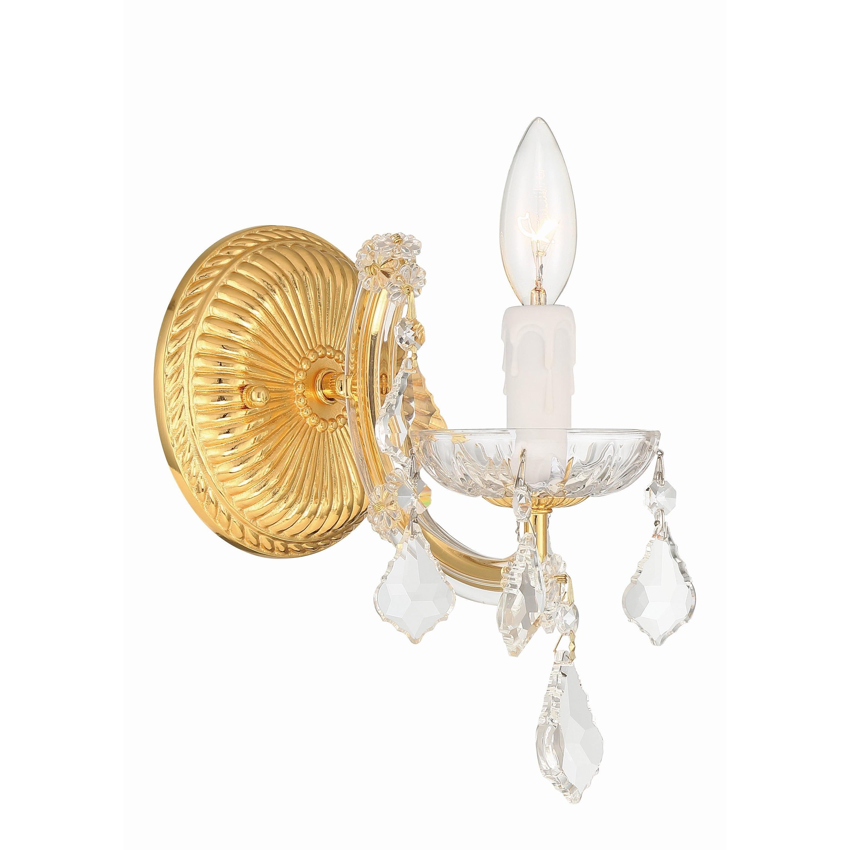 Crystorama Maria Theresa 4471-GD-CL-MWP – 6 Inch – 1 Light – Sconce – Clear Crystal – Gold – Dry Rated