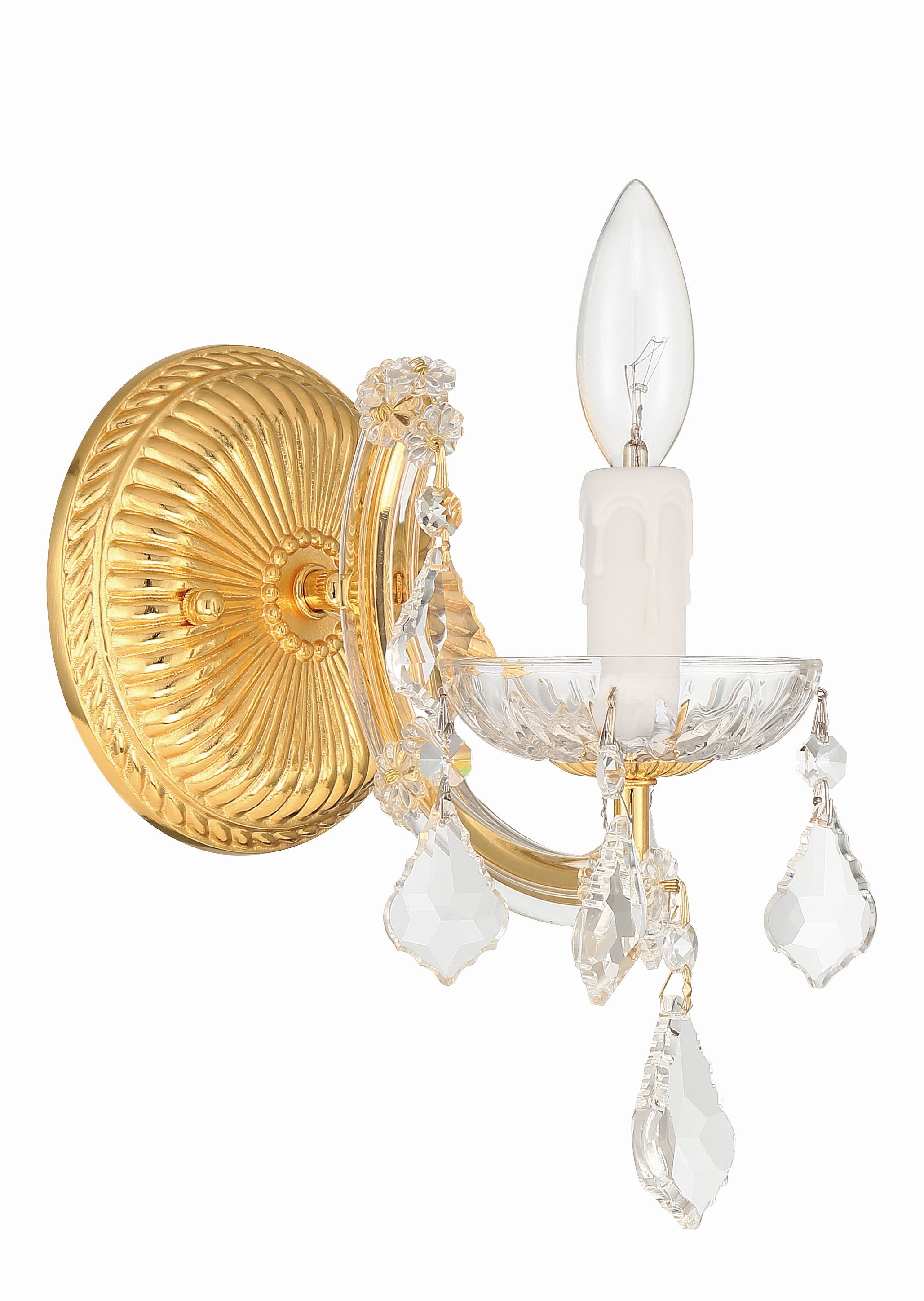 Crystorama Maria Theresa 4471-GD-CL-MWP – 6 Inch – 1 Light – Sconce – Clear Crystal – Gold – Dry Rated