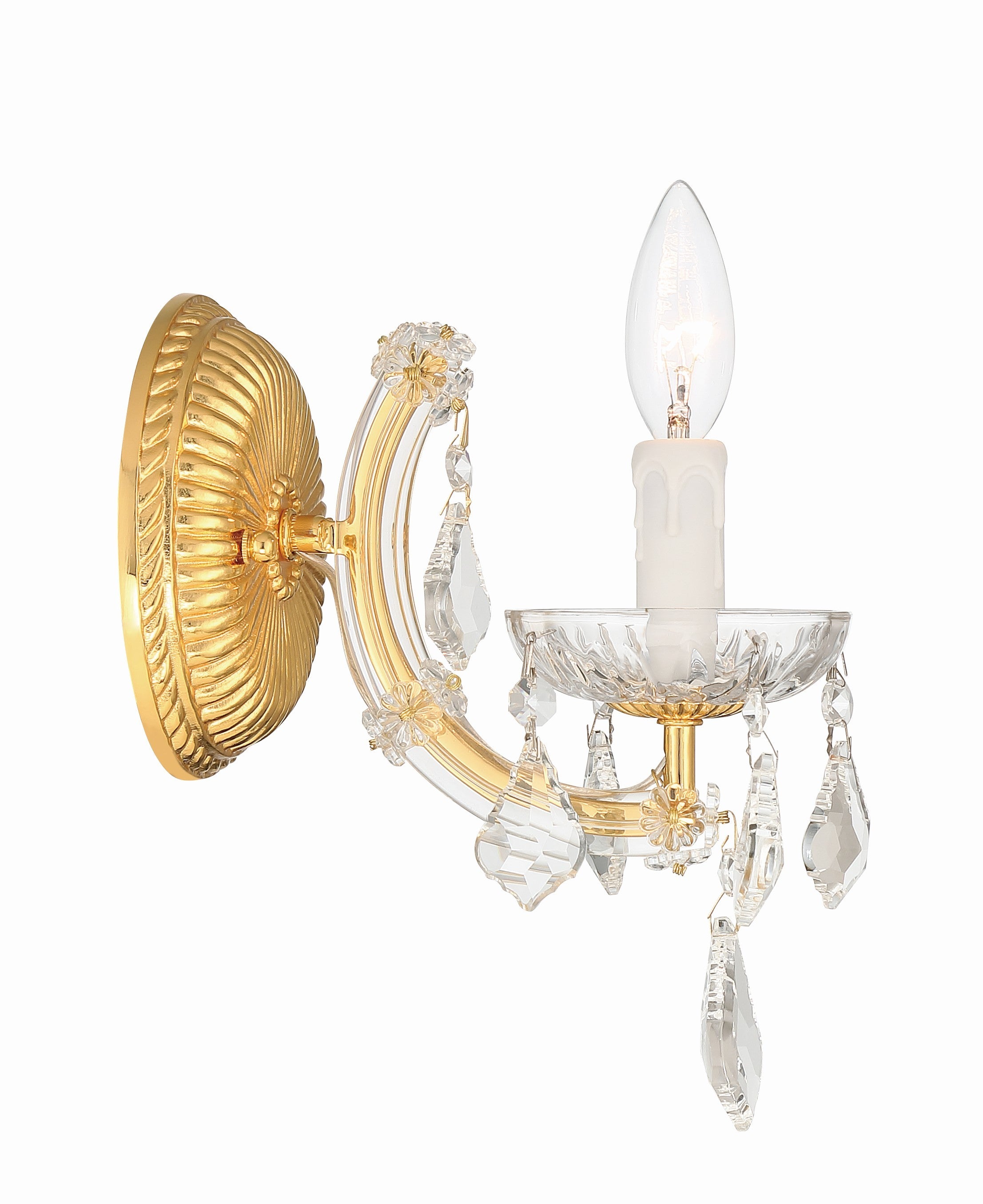Crystorama Maria Theresa 4471-GD-CL-MWP – 6 Inch – 1 Light – Sconce – Clear Crystal – Gold – Dry Rated