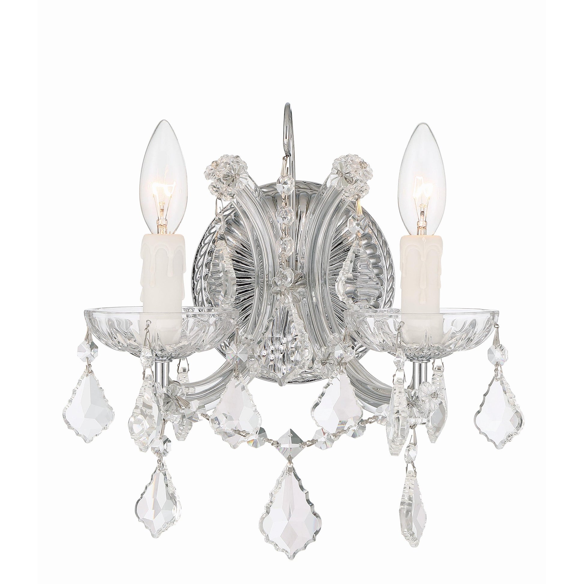 Crystorama Maria Theresa 4472-CH-CL-I – 10.5 Inch – 2 Light – Sconce – Clear Crystal – Polished Chrome – Dry Rated