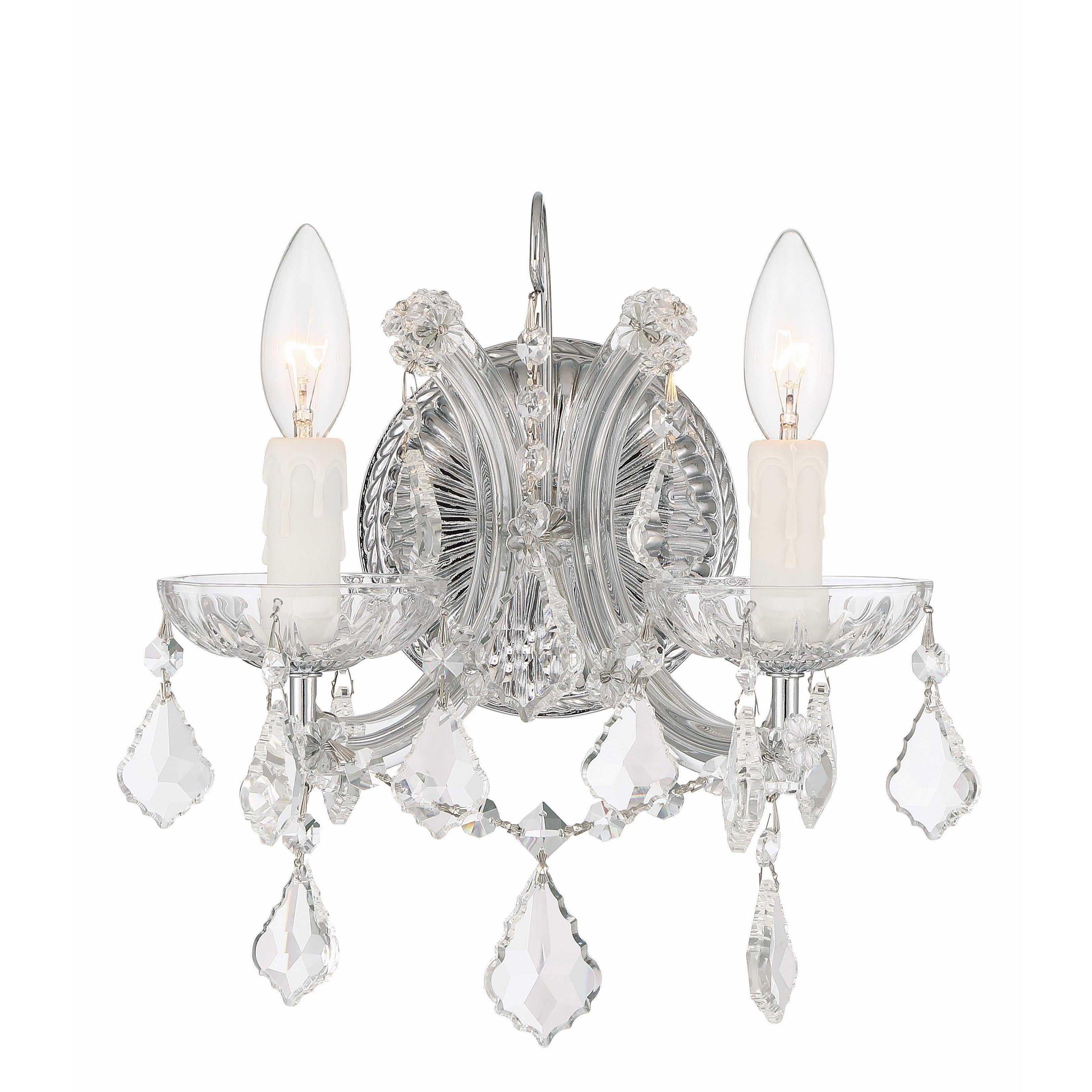 Crystorama Maria Theresa 4472-CH-CL-I – 10.5 Inch – 2 Light – Sconce – Clear Crystal – Polished Chrome – Dry Rated