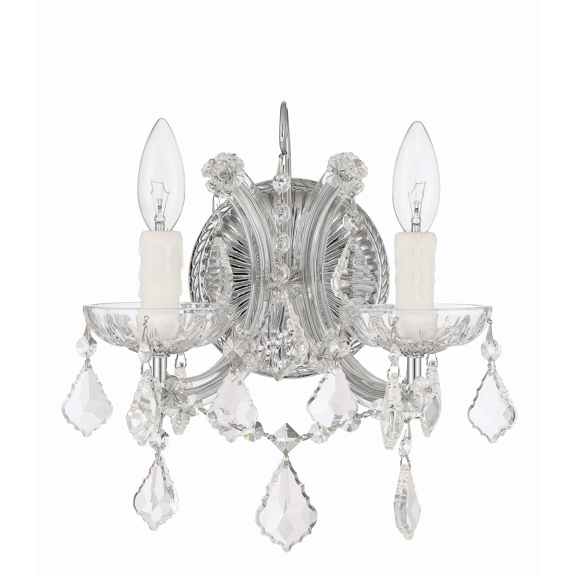 Crystorama Maria Theresa 4472-CH-CL-I – 10.5 Inch – 2 Light – Sconce – Clear Crystal – Polished Chrome – Dry Rated