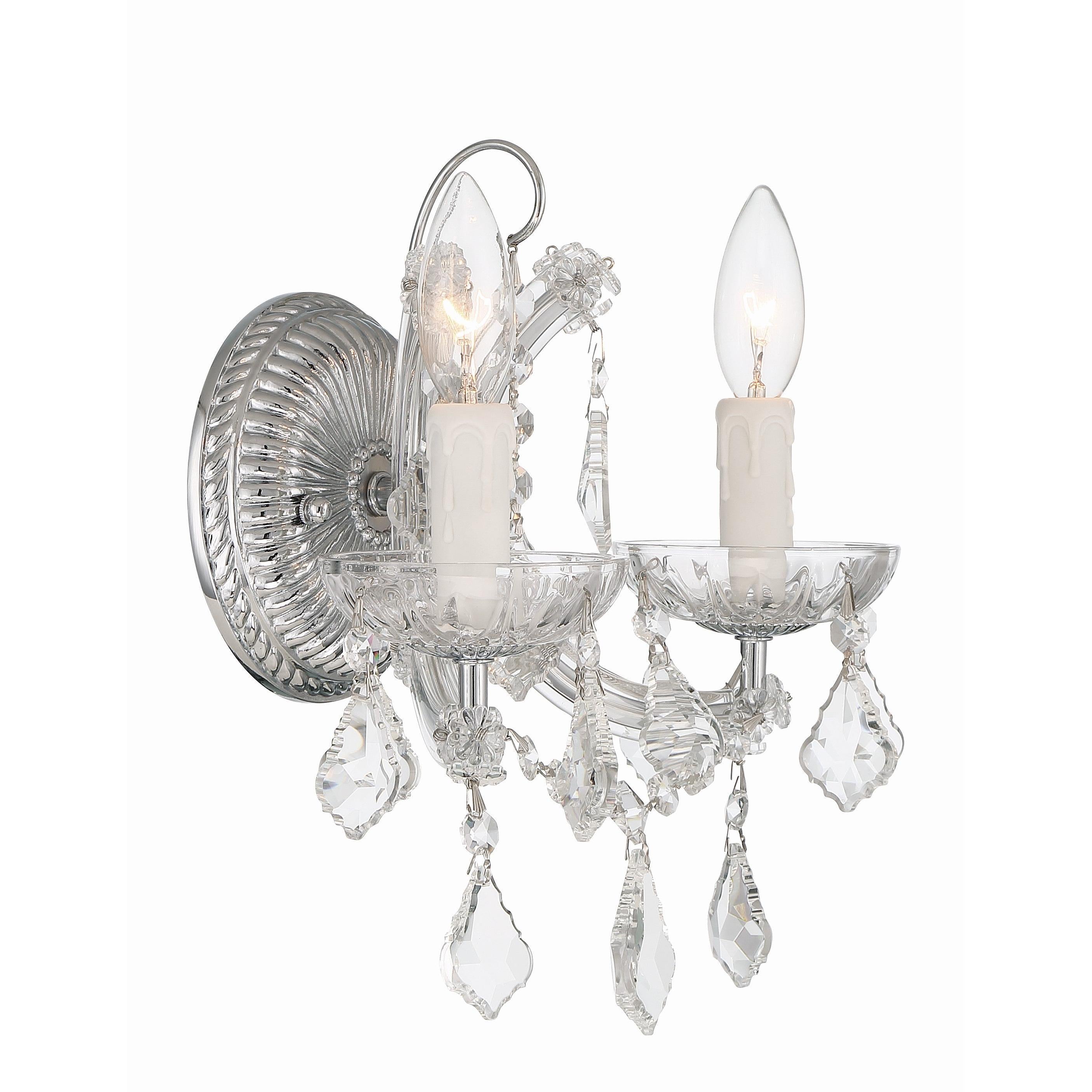 Crystorama Maria Theresa 4472-CH-CL-I – 10.5 Inch – 2 Light – Sconce – Clear Crystal – Polished Chrome – Dry Rated