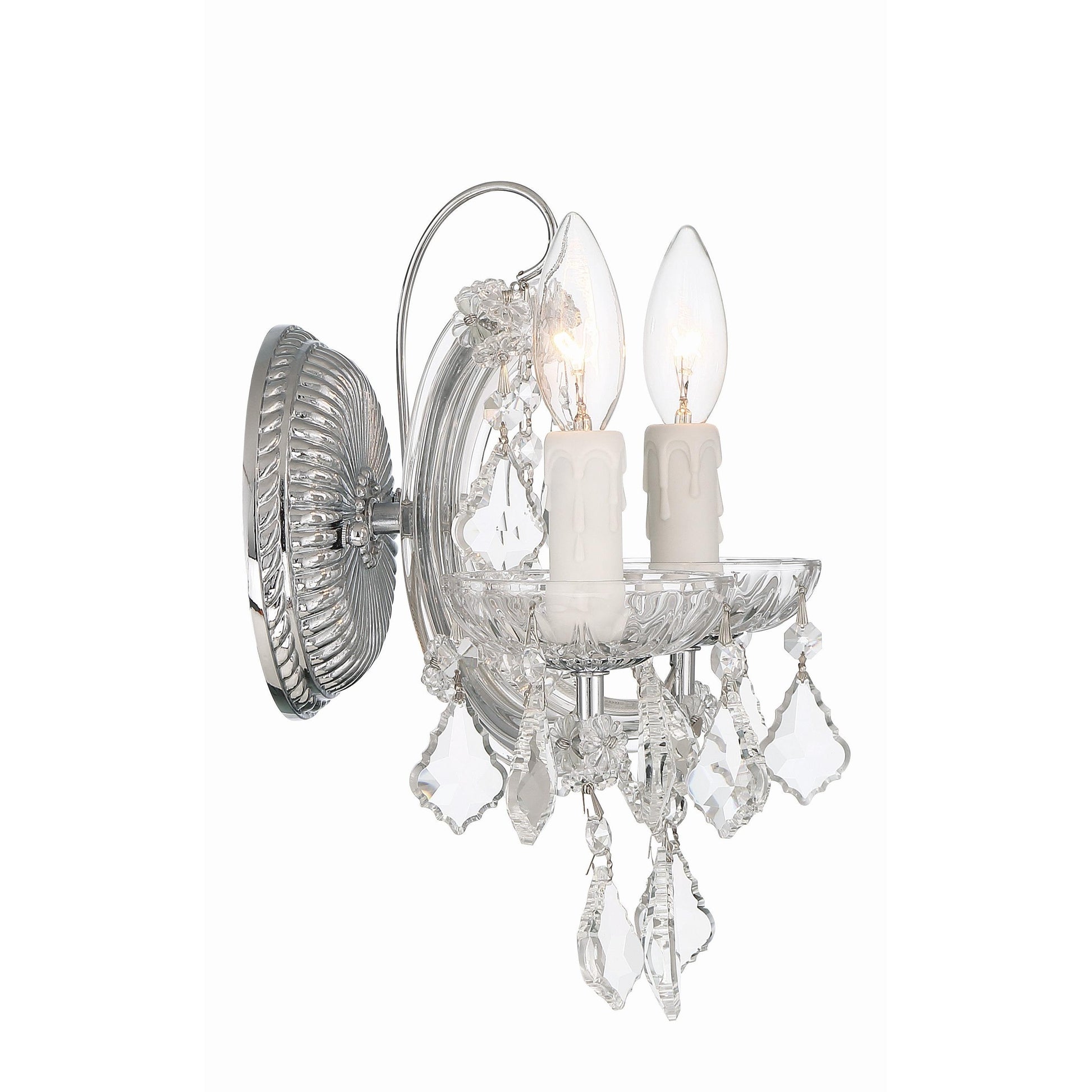 Crystorama Maria Theresa 4472-CH-CL-I – 10.5 Inch – 2 Light – Sconce – Clear Crystal – Polished Chrome – Dry Rated