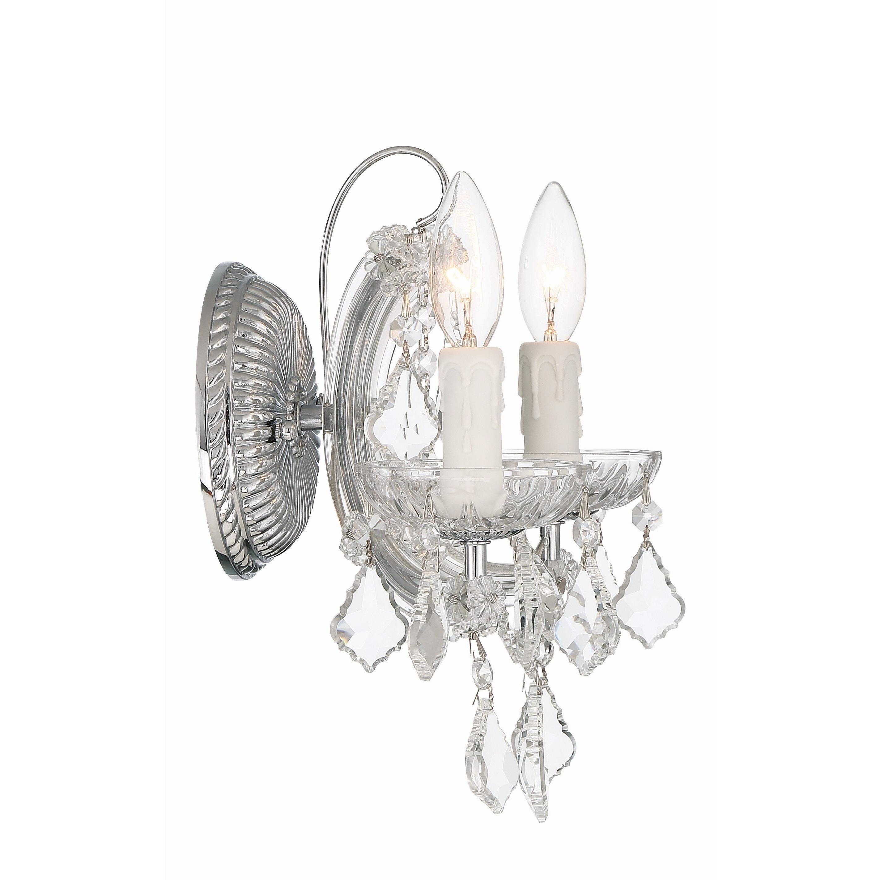 Crystorama Maria Theresa 4472-CH-CL-I – 10.5 Inch – 2 Light – Sconce – Clear Crystal – Polished Chrome – Dry Rated
