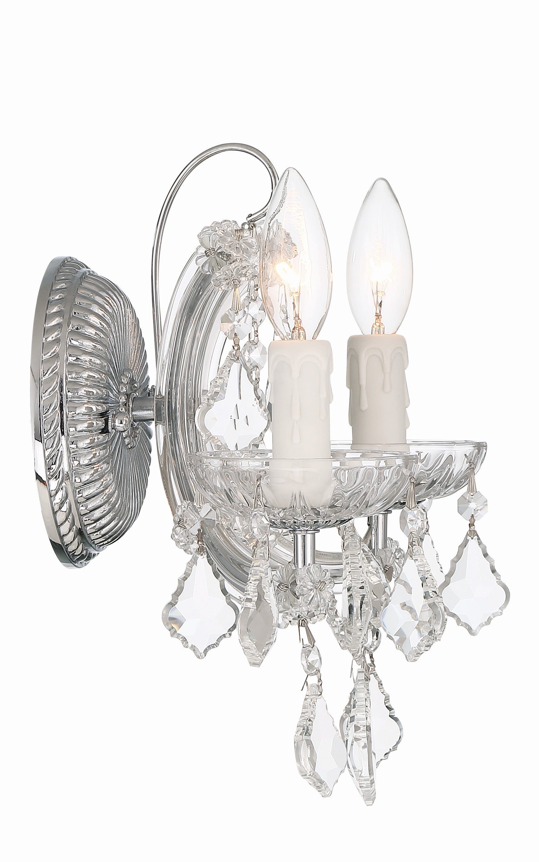 Crystorama Maria Theresa 4472-CH-CL-MWP – 10.5 Inch – 2 Light – Sconce – Clear Crystal – Polished Chrome – Dry Rated