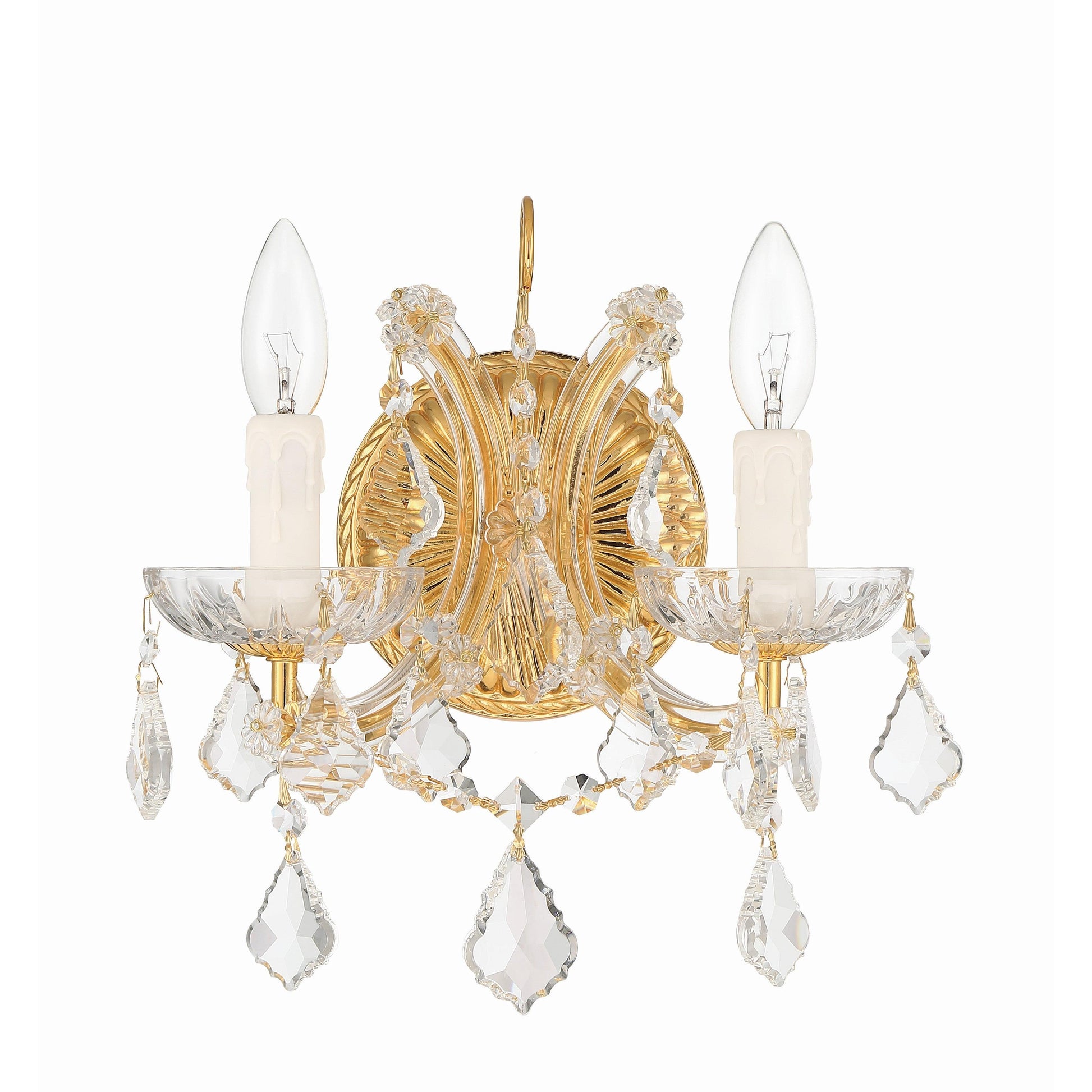 Crystorama Maria Theresa 4472-GD-CL-I – 10.5 Inch – 2 Light – Sconce – Clear Crystal – Gold – Dry Rated
