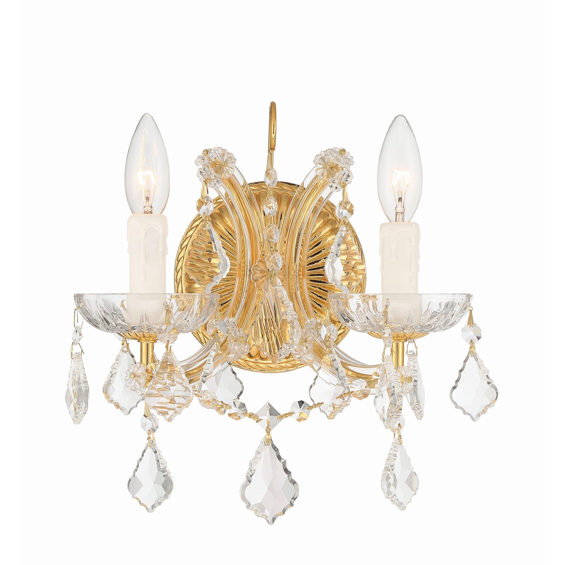 Crystorama Maria Theresa 4472-GD-CL-MWP – 10.5 Inch – 2 Light – Sconce – Clear Crystal – Gold – Dry Rated