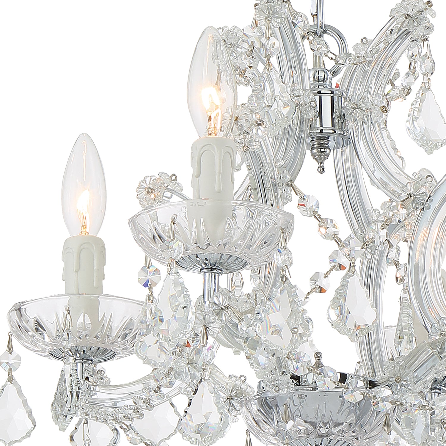 Crystorama Maria Theresa 4474-CH-CL-MWP – 16.5 Inch – 4 Light – Chandelier – Clear Crystal – Polished Chrome – Dry Rated