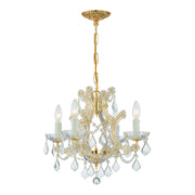 Crystorama Maria Theresa 4474-GD-CL-I – 16.5 Inch – 4 Light – Chandelier – Clear Crystal – Gold – Dry Rated