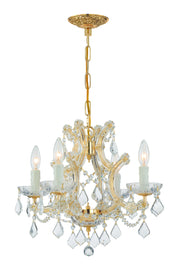 Crystorama Maria Theresa 4474-GD-CL-MWP – 16.5 Inch – 4 Light – Chandelier – Clear Crystal – Gold – Dry Rated