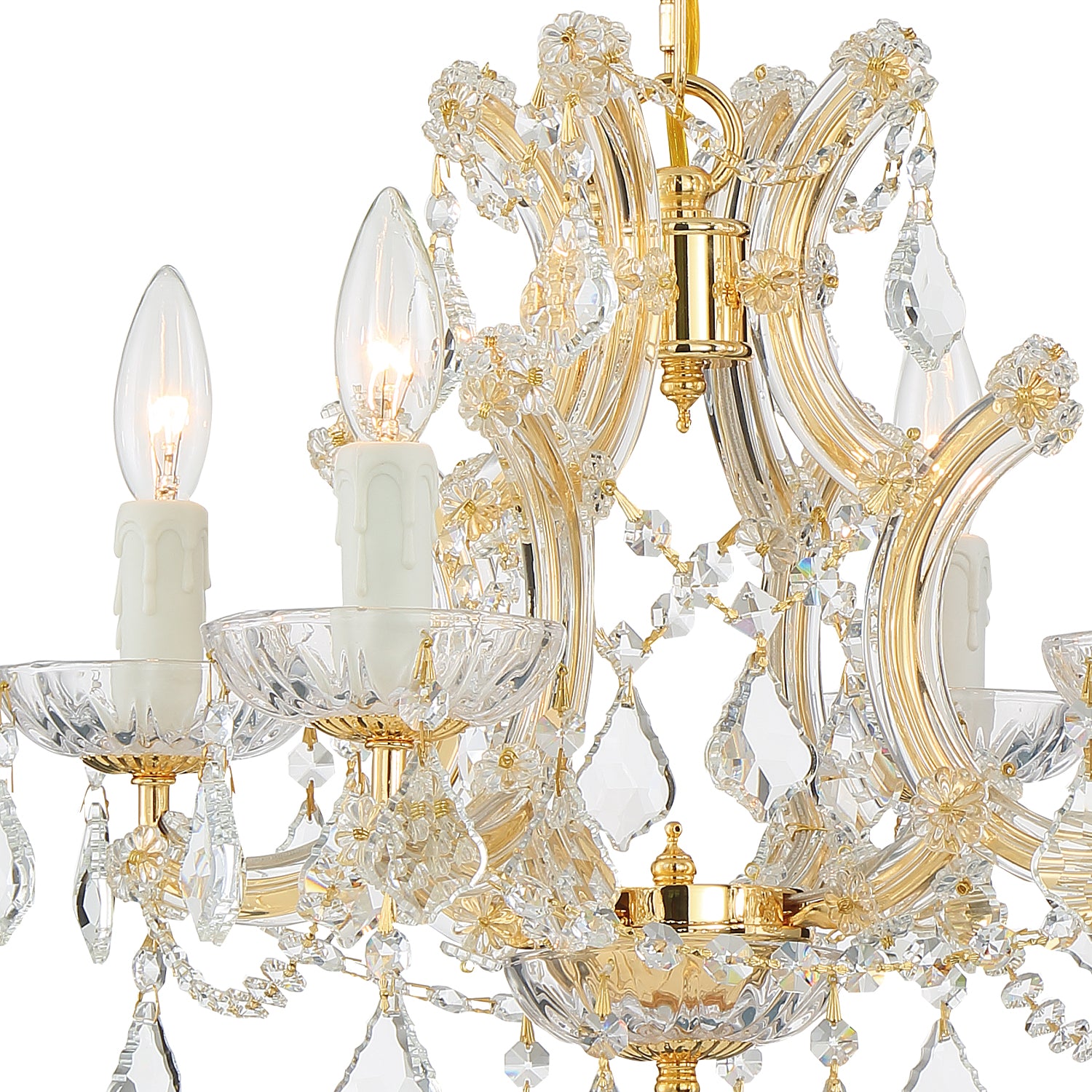 Crystorama Maria Theresa 4474-GD-CL-MWP – 16.5 Inch – 4 Light – Chandelier – Clear Crystal – Gold – Dry Rated