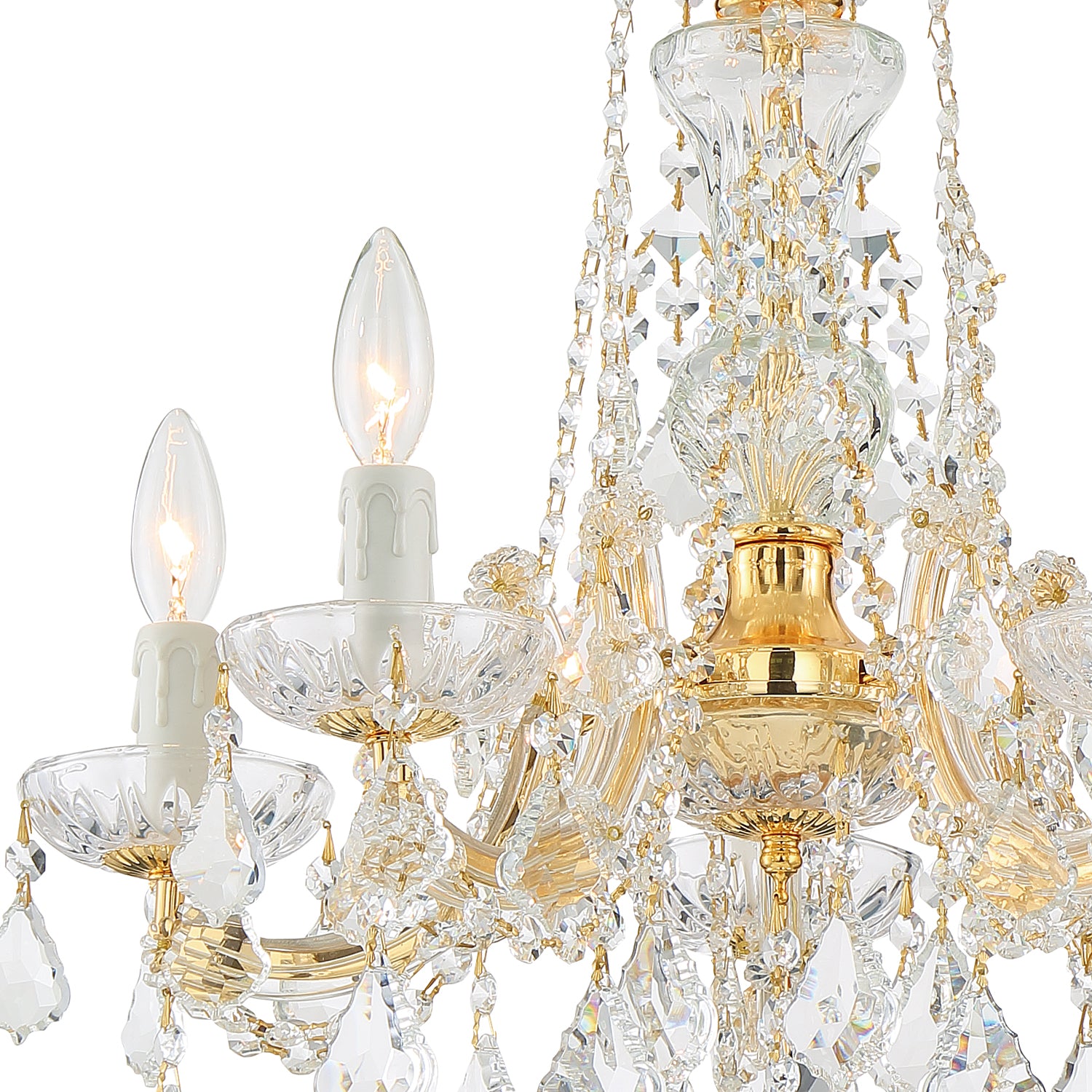 Crystorama Maria Theresa 4476-GD-CL-MWP – 20 Inch – 5 Light – Chandelier – Clear Crystal – Gold – Dry Rated