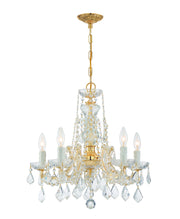 Crystorama Maria Theresa 4476-GD-CL-SAQ – 20 Inch – 5 Light – Chandelier – Clear Crystal – Gold – Dry Rated