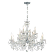 Crystorama Maria Theresa 4479-CH-CL-I – 29 Inch – 12 Light – Chandelier – Clear Crystal – Polished Chrome – Damp Rated