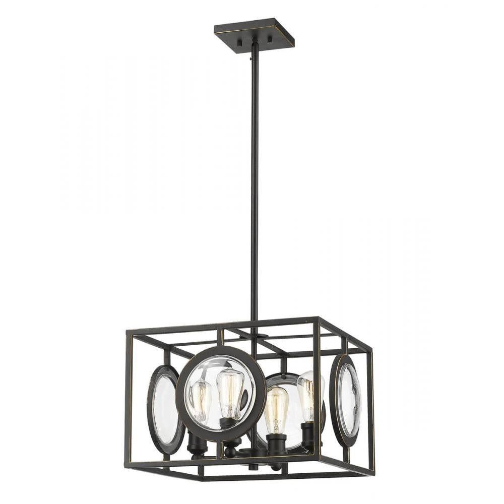 4 Light Pendant-Olde Bronze