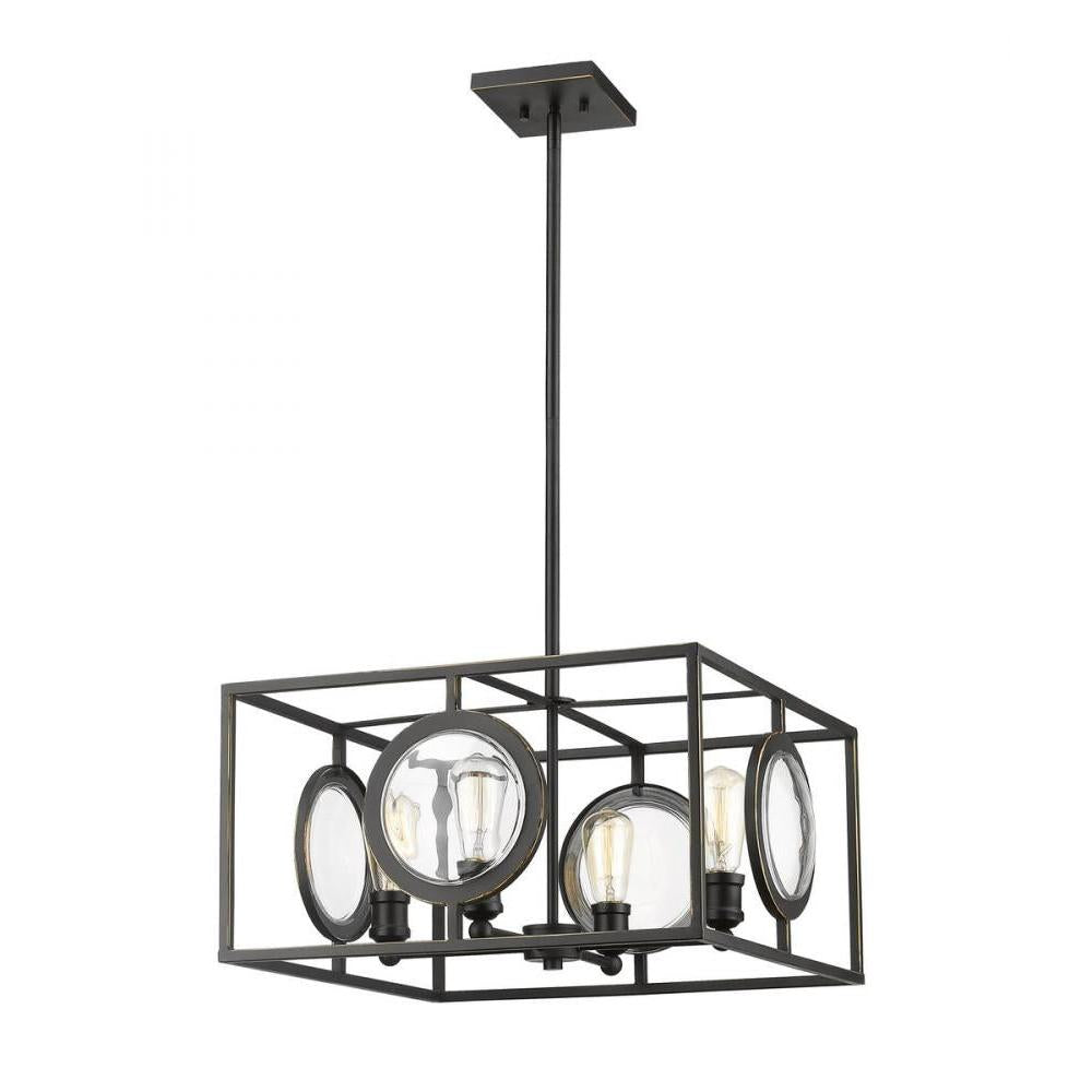 4 Light Chandelier-Olde Bronze
