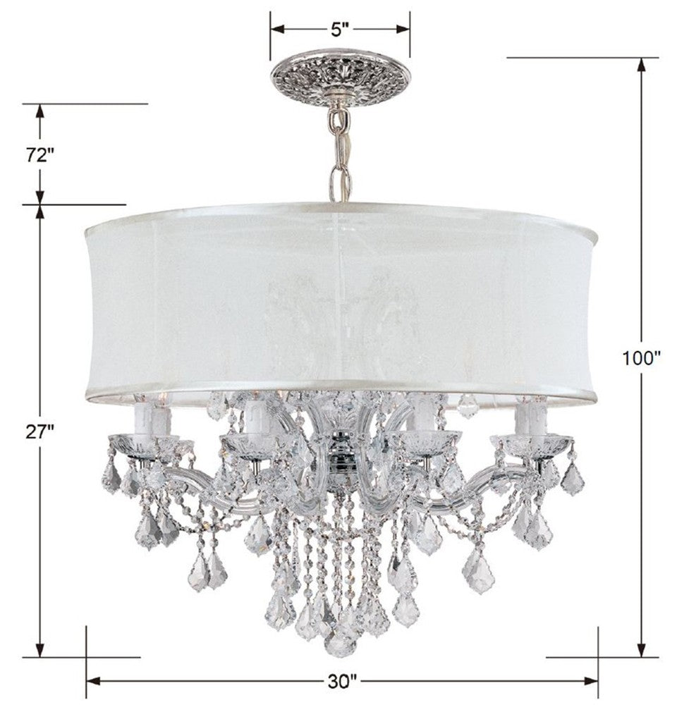 Crystorama BRENTWOOD 4489-CH-SMW-CLM Chandelier Contemporary - Polished Chrome