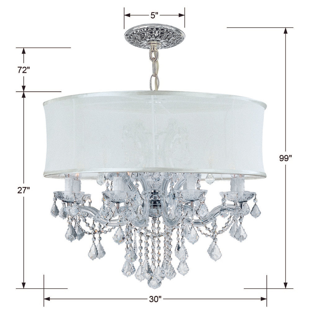 Crystorama BRENTWOOD 4489-CH-SMW-CL-S Chandelier Contemporary - Polished Chrome