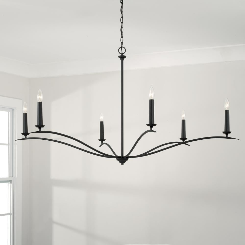 Capital Lighting GRADY 450661BI Chandelier Transitional - Black Iron