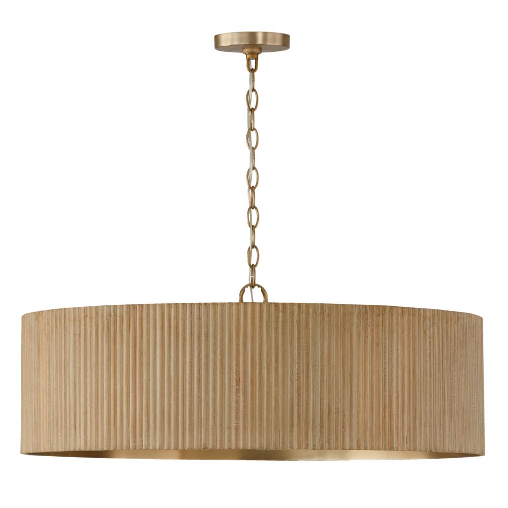 Capital Lighting DONOVAN 450741WS Chandelier Transitional - White Wash And Matte Brass