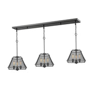 9 Light Linear Chandelier-Bronze