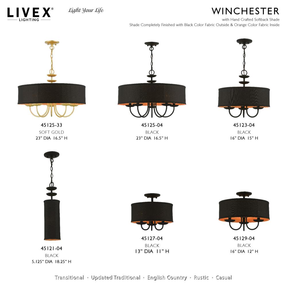 Livex Lighting WINCHESTER 45125-04 Pendant Transitional - Black