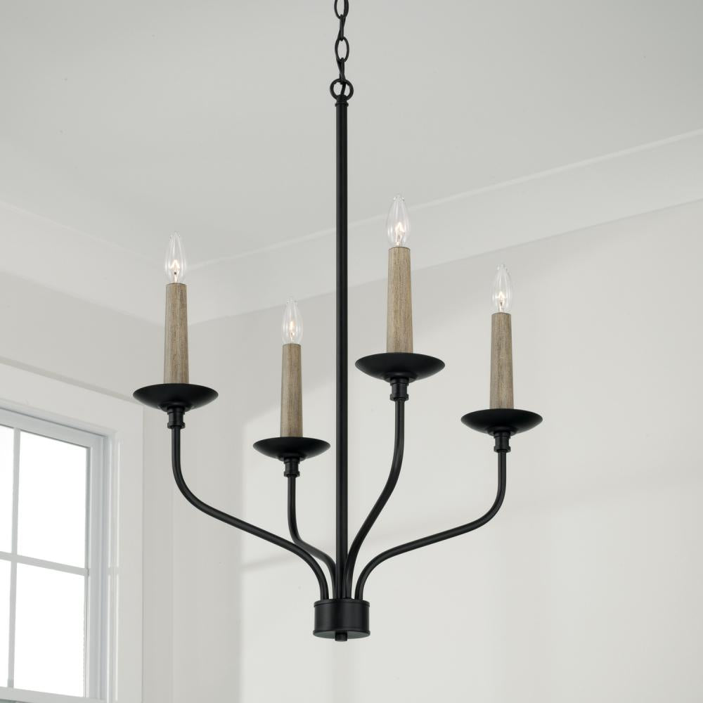 Capital Lighting WILDER 451541MB Chandelier Farm House - Matte Black