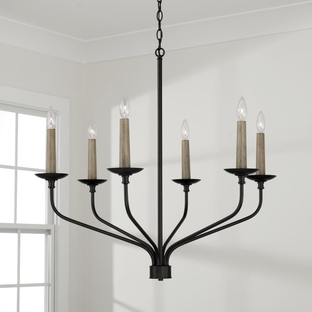 Capital Lighting WILDER 451561MB Chandelier Farm House - Matte Black