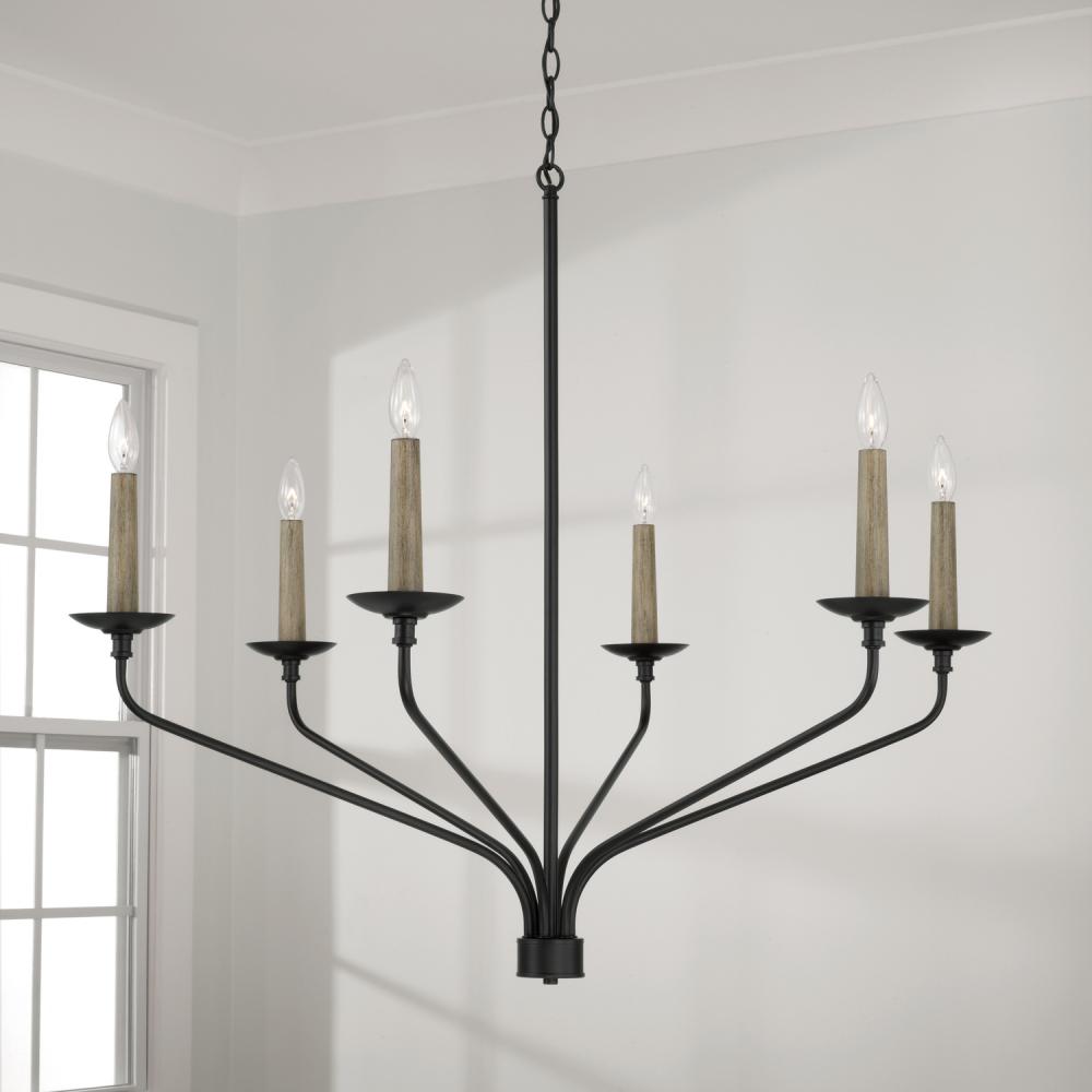 Capital Lighting WILDER 451562MB Chandelier Farm House - Matte Black