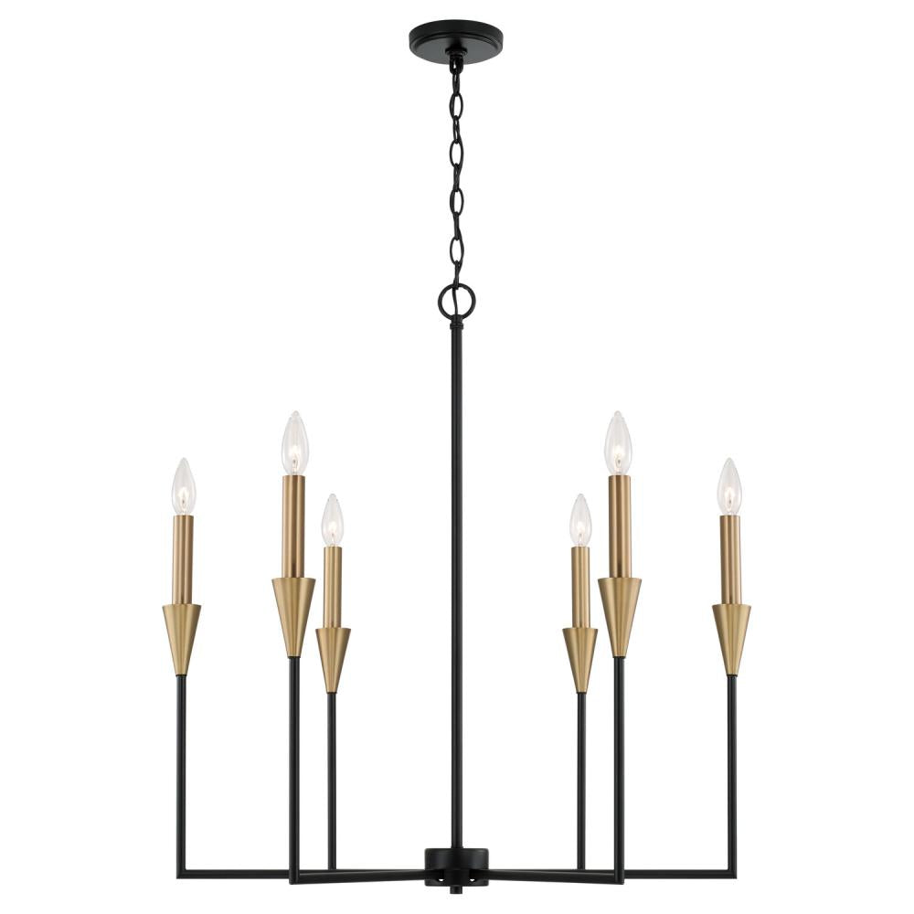 Capital Lighting AVANT 451961AB Chandelier Art Deco - Aged Brass And Black