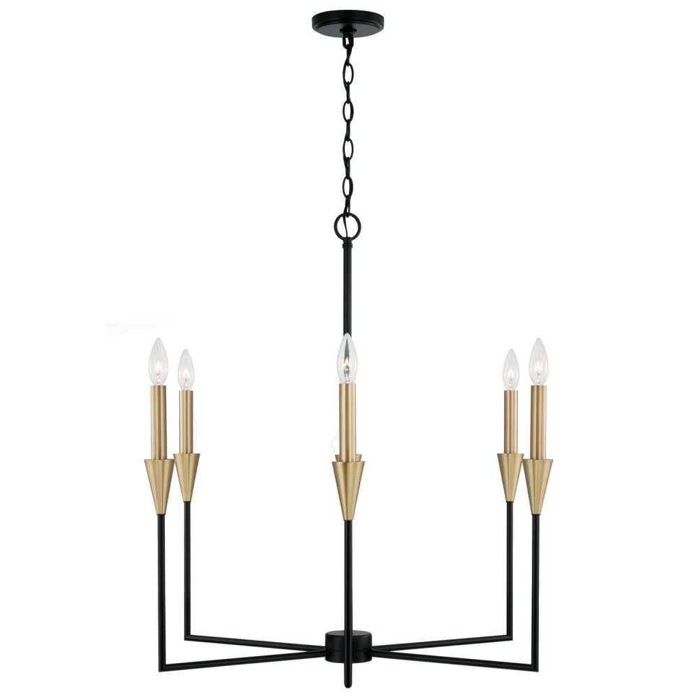 Capital Lighting AVANT 451961AB Chandelier Art Deco - Aged Brass And Black