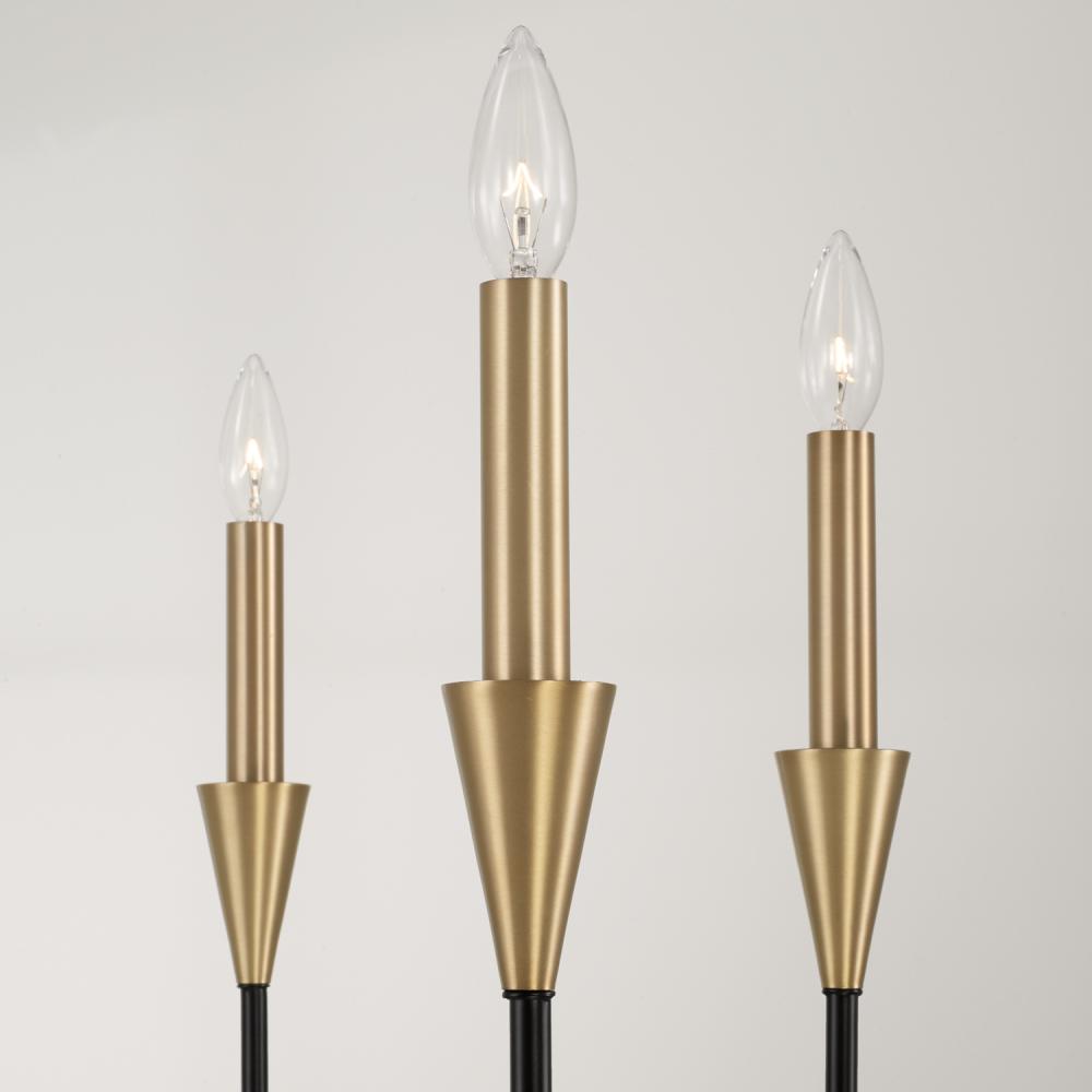 Capital Lighting AVANT 451961AB Chandelier Art Deco - Aged Brass And Black