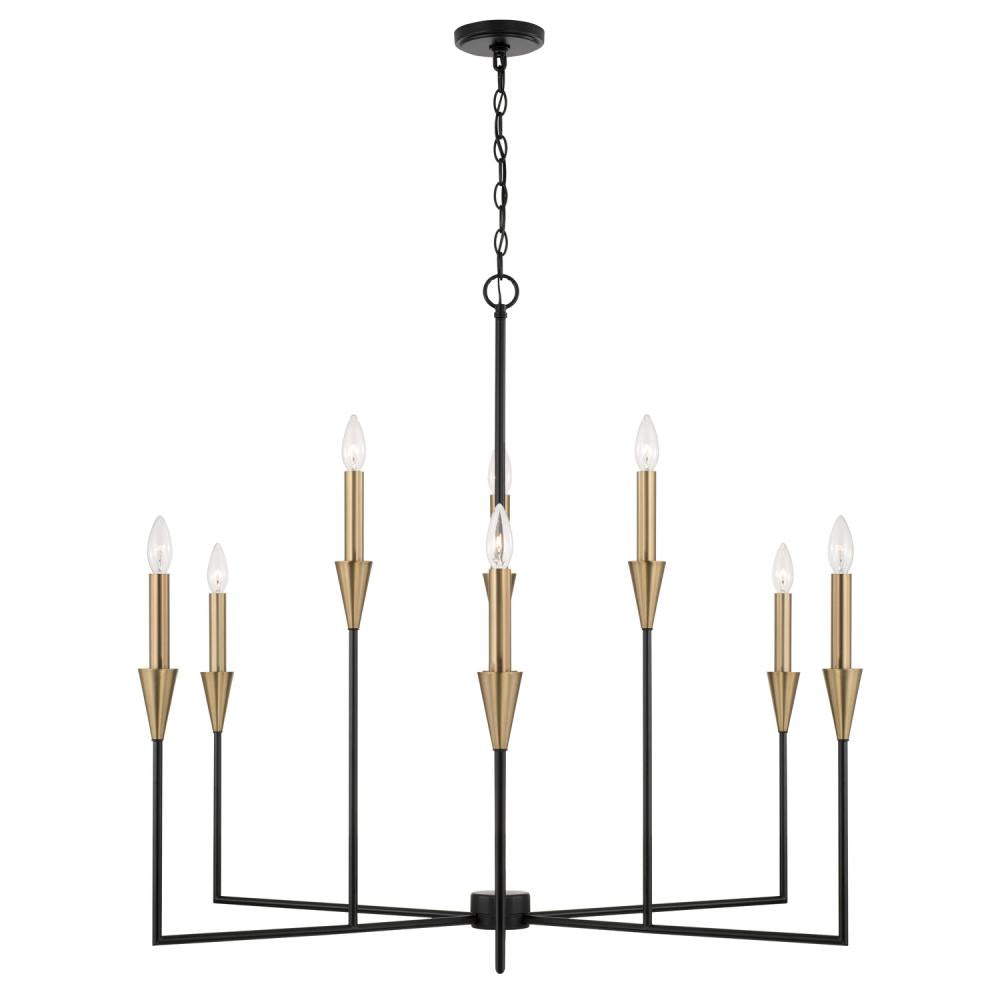 Capital Lighting AVANT 451991AB Chandelier Art Deco - Aged Brass And Black