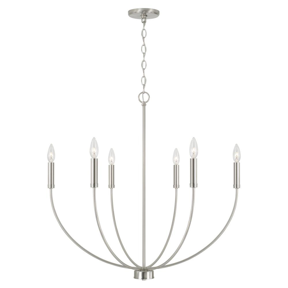 Capital Lighting ANSLEY 452161BN Chandelier Art Deco - Brushed Nickel