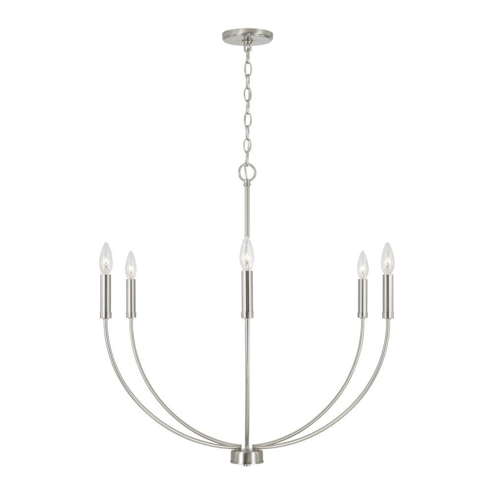 Capital Lighting ANSLEY 452161BN Chandelier Art Deco - Brushed Nickel