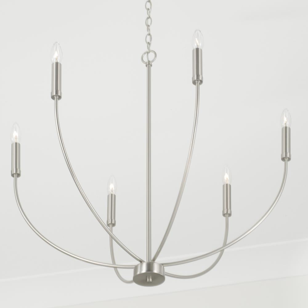 Capital Lighting ANSLEY 452161BN Chandelier Art Deco - Brushed Nickel