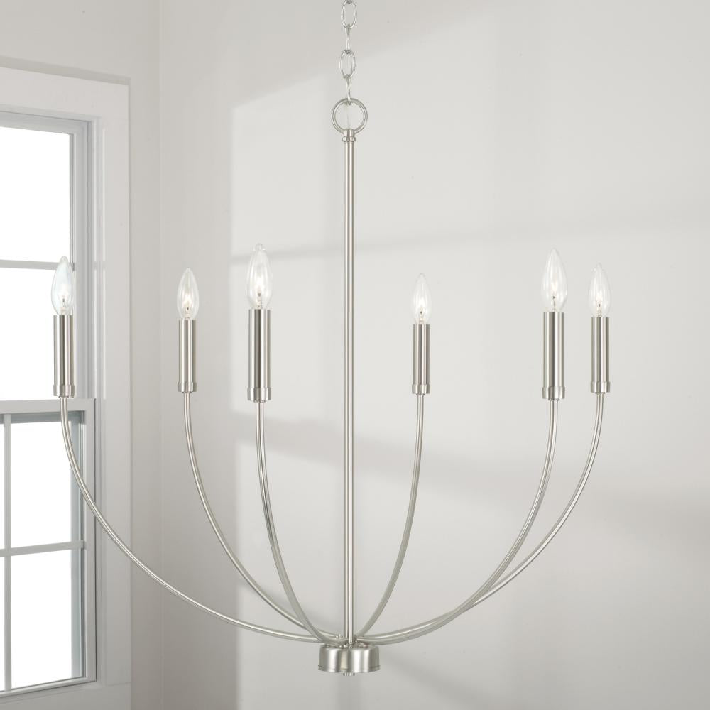 Capital Lighting ANSLEY 452161BN Chandelier Art Deco - Brushed Nickel