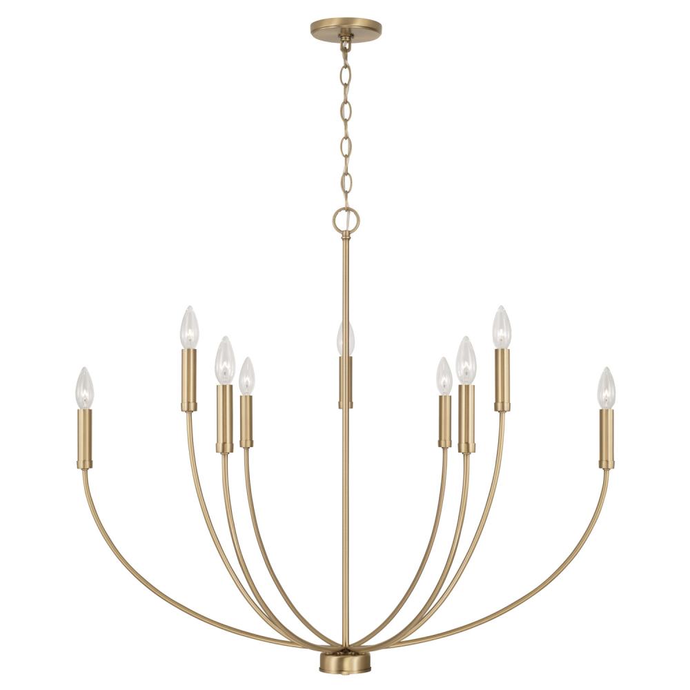 Capital Lighting ANSLEY 452191AD Chandelier Art Deco - Aged Brass