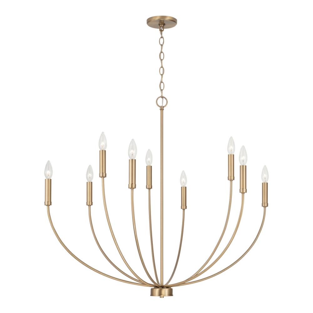 Capital Lighting ANSLEY 452191AD Chandelier Art Deco - Aged Brass