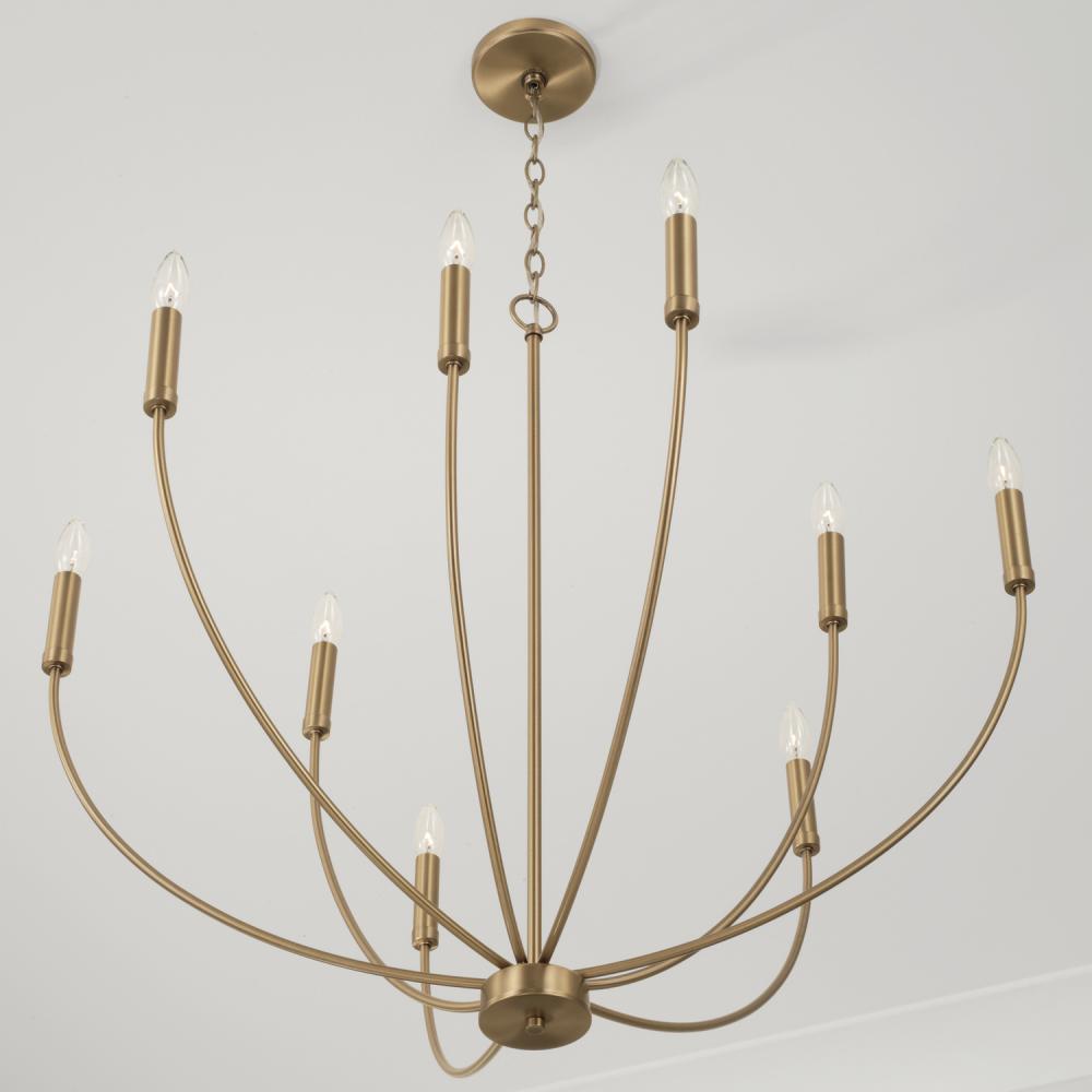 Capital Lighting ANSLEY 452191AD Chandelier Art Deco - Aged Brass