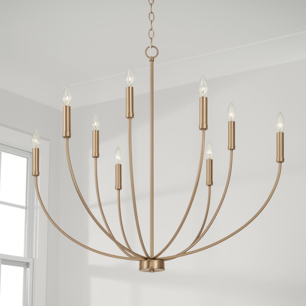 Capital Lighting ANSLEY 452191AD Chandelier Art Deco - Aged Brass