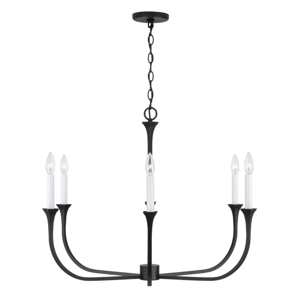 Capital Lighting DECKLAN 452361BI Chandelier Contemporary - Black Iron